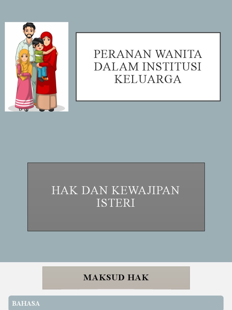 Peranan Wanita Dalam Institusi Keluarga | PDF