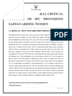 Module 4 (A) - A Critical View & Analysis of The Ipc Provisions Safeguarding Women