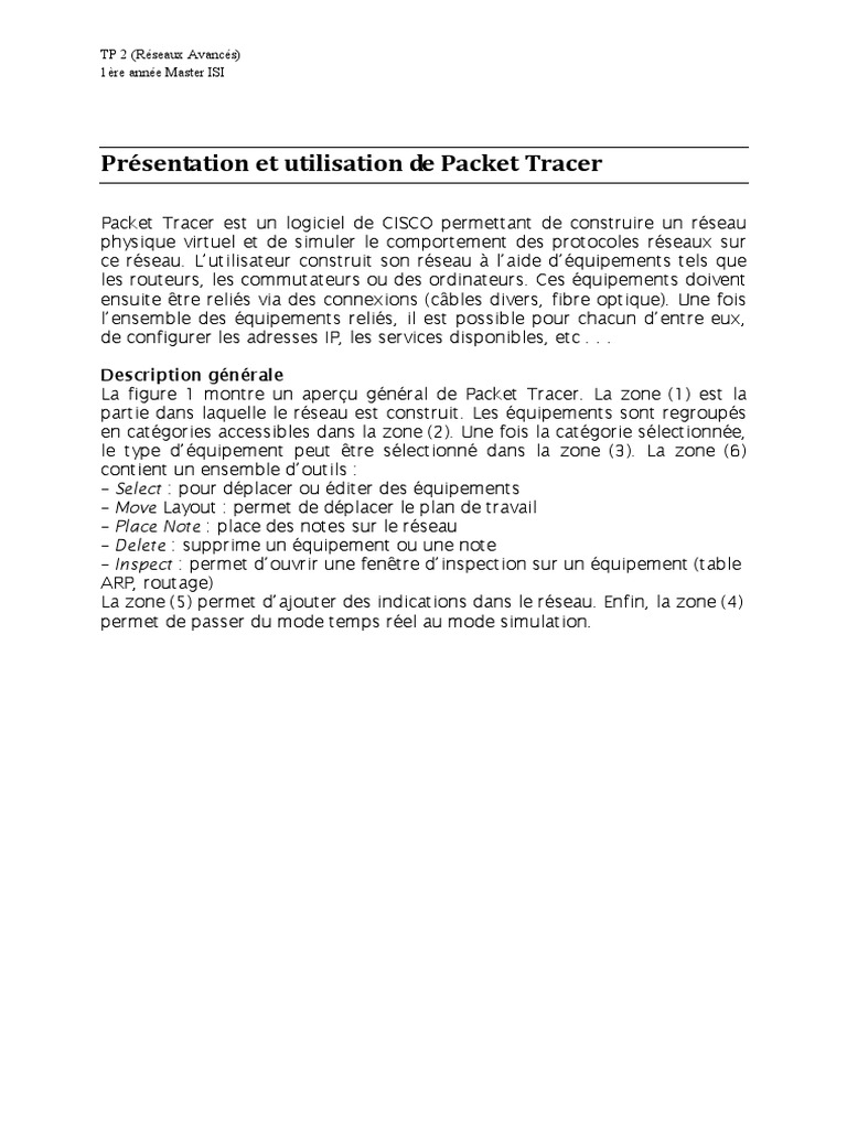 Utilisation de Packet Tracer en TP 2 | PDF | Adresse IP | Routeur