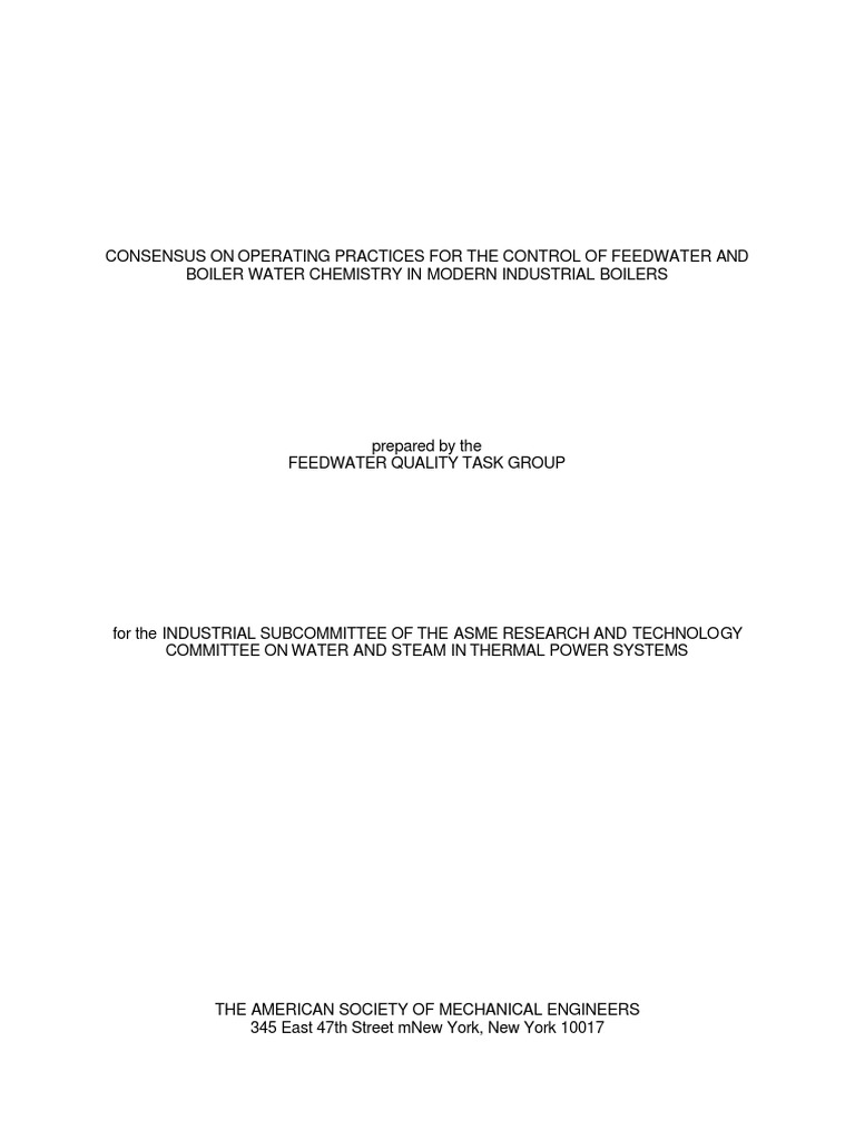 ASME Boiler Feedwater Quality Guidelines | PDF | Boiler | Water