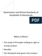 Governance and Ethical Standards of Hospitality Professionals