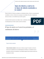 ¿Qué Son Los Tipos de Interés y Cuál Es La Diferencia Entre Tipos de Interés Nominales y Tipos de Interés Reales