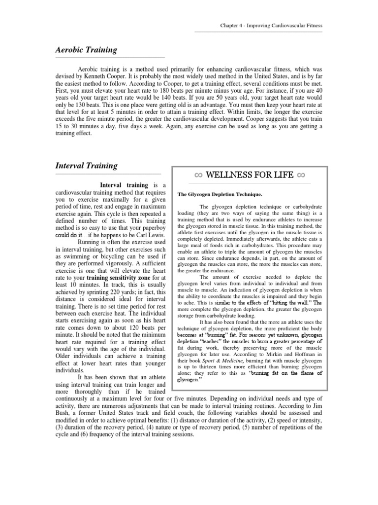 Cardiovascular Fitness Training Methods | PDF | Aerobic Exercise ...