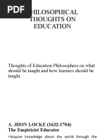 Philosophical Thoughts On Education