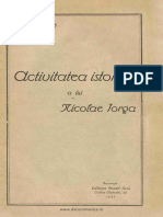 1921 - Activitatea Istorică A Lui Nicolae Iorga