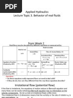 Applied Hydraulics Lecture Topic 3. Behavior of Real Fluids