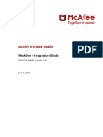 Mcafee Mvision Mobile: Blackberry Integration Guide