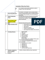 Incubation Policy Questionarries