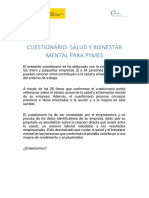 Cuestionario PST. Salud y Bienestar Mental para Pymes