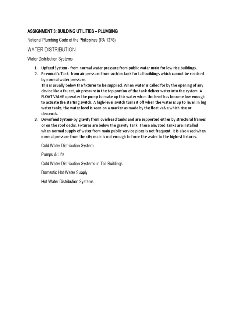 Plumbing Water Distribution Systems | PDF