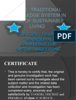 Title: Traditional Knowledge System in India of Sustainable Living