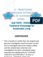Traditional Knowledge for Sustainable Living