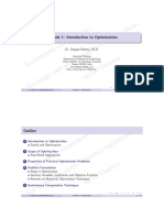 Ti Objecti Ve Optimization Evolutinary Computation: Module 1: Introduction To Optimization