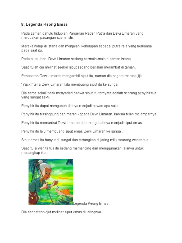 Legenda Dewi Limaran dan Siput Emas | PDF