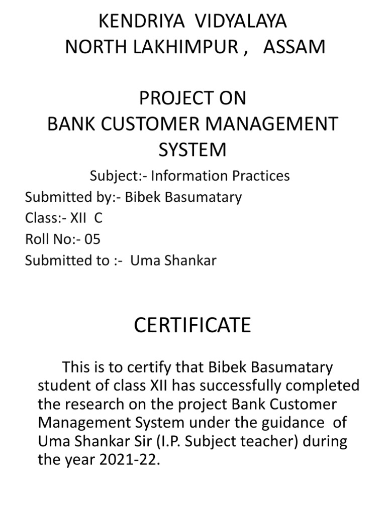 Bank Customer Management System Project | PDF | Software Testing | System