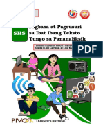 Pagbasa at Pagsusuri Sa Ibat Ibang Teksto Tungo Sa Pananaliksik PIVOT v3.0
