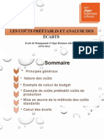 Les Coûts Préétablis Et Analyse Des Écarts: Ecole de Management D'alger Business School 29/01/2022