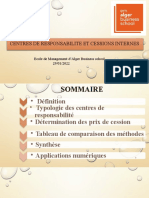 Centres de Responsabilite Et Cessions Internes: Ecole de Management D'alger Business School 29/01/2022