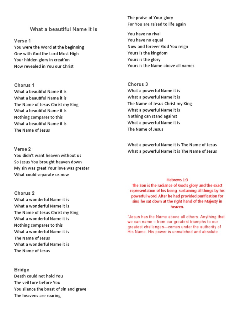 Worship Songs Celebrating Jesus' Name | PDF | Glory (Religion) | Jesus