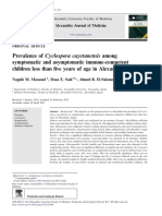 Prevalence of Cyclospora cayetanensis among symptomatic and asymptomatic immune-competent children less than five years of age in Alexandria, Egypt