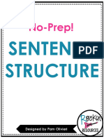 3-5 Printable Sentence Structure For Student