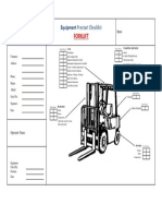 Forklift: Equipment Prestart Checklist