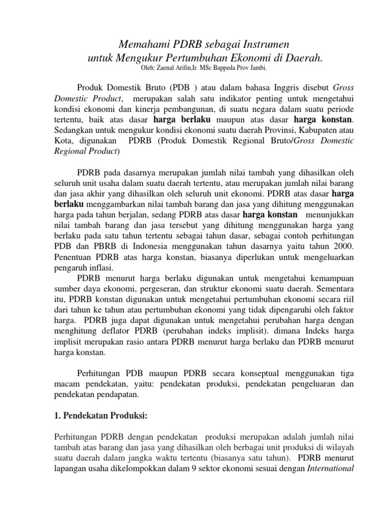 PDRB: Ukuran Pertumbuhan Ekonomi Banyumas | PDF | Pengelolaan Keuangan ...