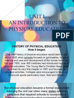 Unit I An Introduction To Physical Education