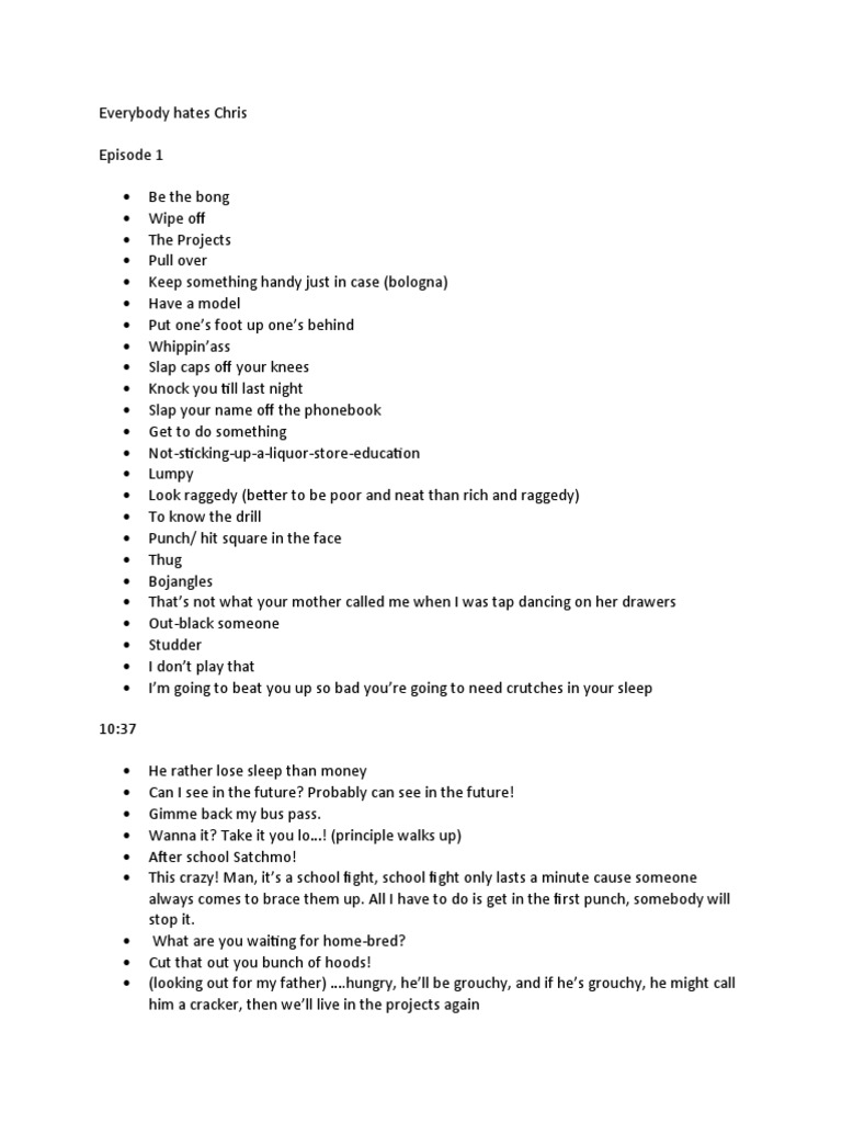 Everybody Hates Chris PDF