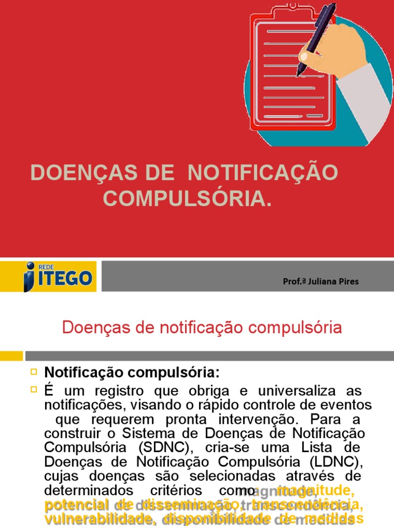 Lista de Doenças de Notificação Compulsória | PDF | Epidemiologia | Raiva