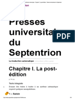 La Traduction Automatique - Chapitre I. La Post-Édition