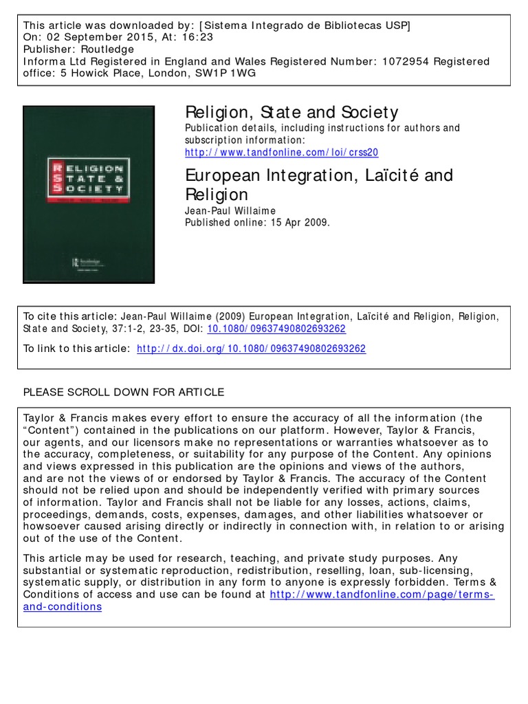 European Values of Laïcité Explained | PDF | State (Polity) | Secularism