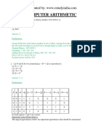 Computer Arithmetic: 1. The Octal Equivalent of The Binary Number 1011101011 Is: (1) 7353 (2) 1353 (3) 5651 (4) 5657