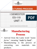 Manufacturing Process: I Semester ES-119