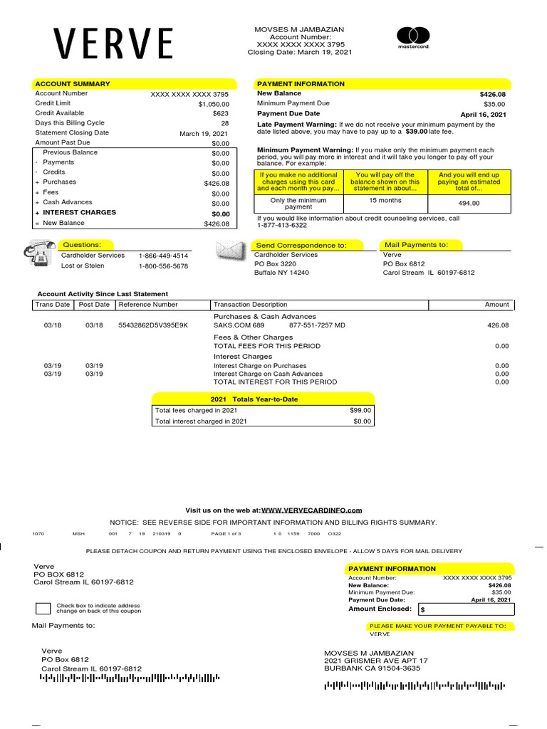 Please Detach Coupon and Return Payment Using The Enclosed Envelope