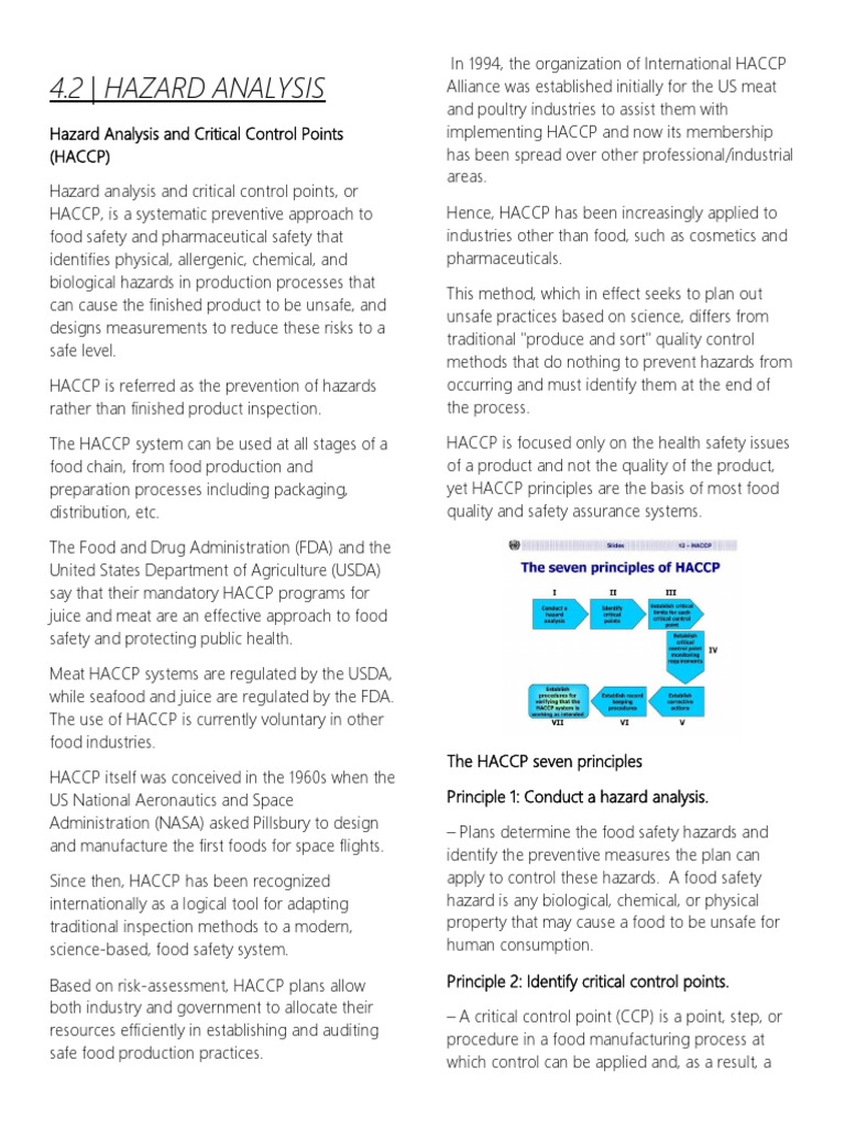 HACCP: Essential Food Safety Principles | PDF | Hazard Analysis And ...