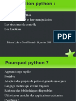 Introduction À Python Les Types de Base Et Leur Manipulation Les Structures de Contrôle Les Fonctions
