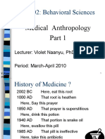 MSB 102 - Medical Anthropology - 2010 - Lecture 1