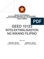 Intelektwalisasyon NG Wikang Filipino