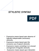 Stylistic Syntax