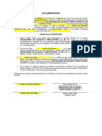 Acta Administrativa. Bajo Desempeño y Productividad