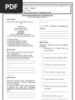 ATIVIDADES DE REVISÃO E CONSOLIDAÇÃO 9ANO ABC