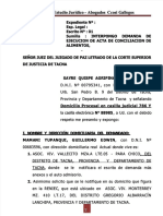 Modelo de Demanda de Ejecucion de Acta de Conciliacion de Alimentos