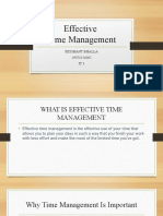 Effective Time Management: Siddhant Bhalla 19070124062 IT3