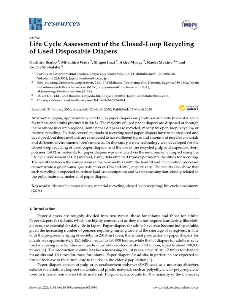 Resources Life Cycle Assessment of The ClosedLoop Recycling of Used