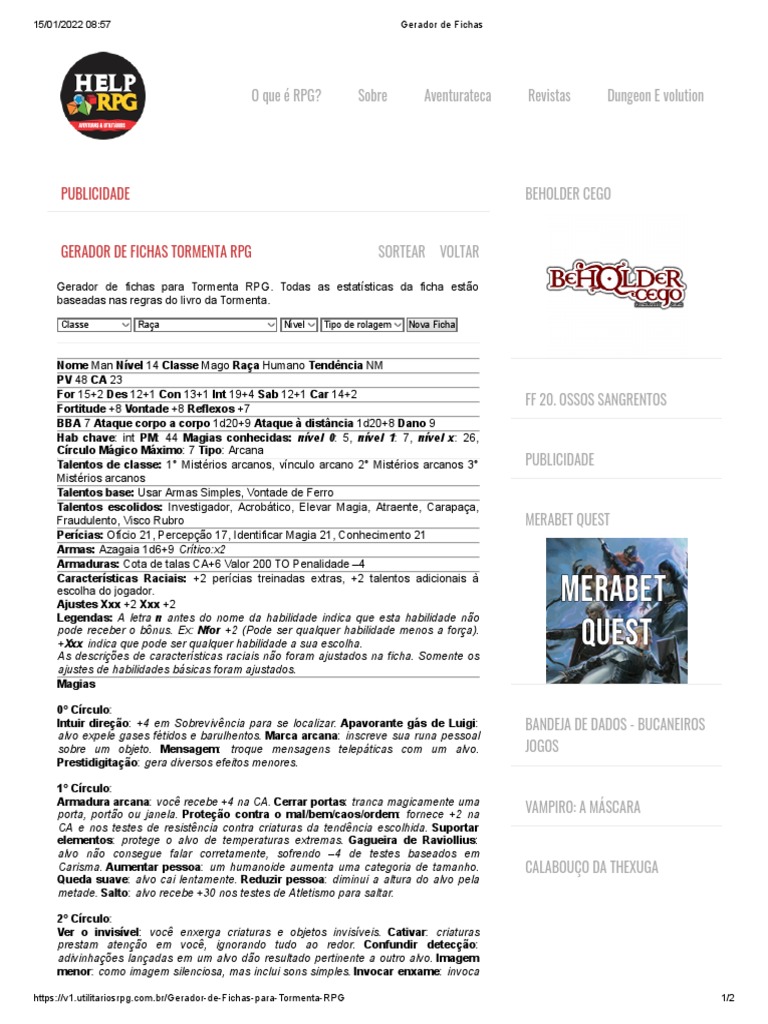 Nobre | PDF | Jogos de RPG
