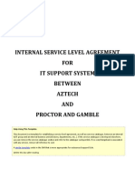 Internal Service Level Agreement FOR It Support System Between Aztech AND Proctor and Gamble