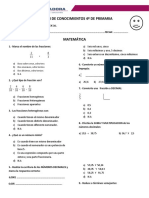 Examen de Conocimientos 4º Grado