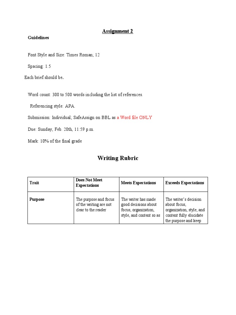 Assignment 2 Writing Guidelines | PDF | Writing | Cognition