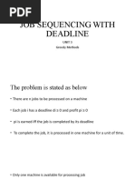 Job Sequencing With Deadline: Unit 3 Greedy Methods